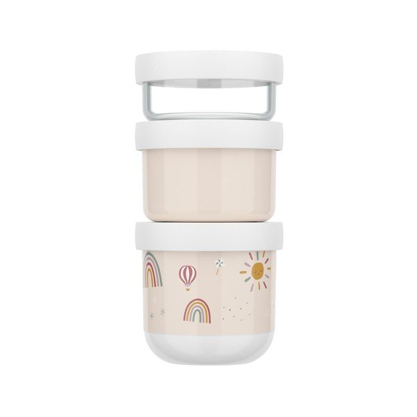 Portapranzo per bambini beige in plastica 3 pz Sunshine & Rainbow – Mepal-image-3