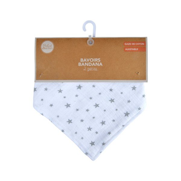 Bavaglini in mussola bianca in set da 2 - Bébé Douceur-image-2