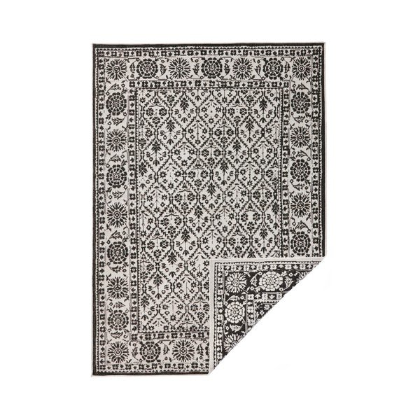 Tappeto bifacciale a motivi bianchi e neri Curacao, 120 x 170 cm - Bougari-image-1