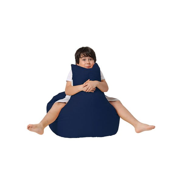 Pouf a sacco per bambini blu scuro Baton – Floriane Garden-image-3
