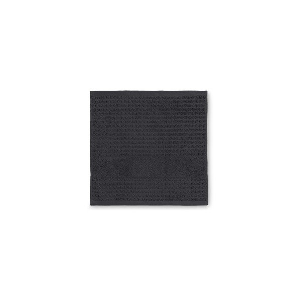 Asciugamano tipo terry grigio scuro in cotone organico 30x30 cm Check – JUNA