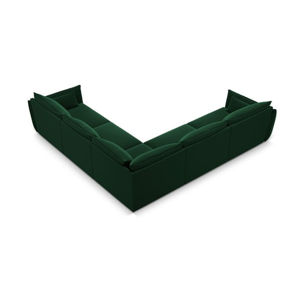 Divano angolare verde scuro con rivestimento in velluto Vanda – Mazzini Sofas-image-3