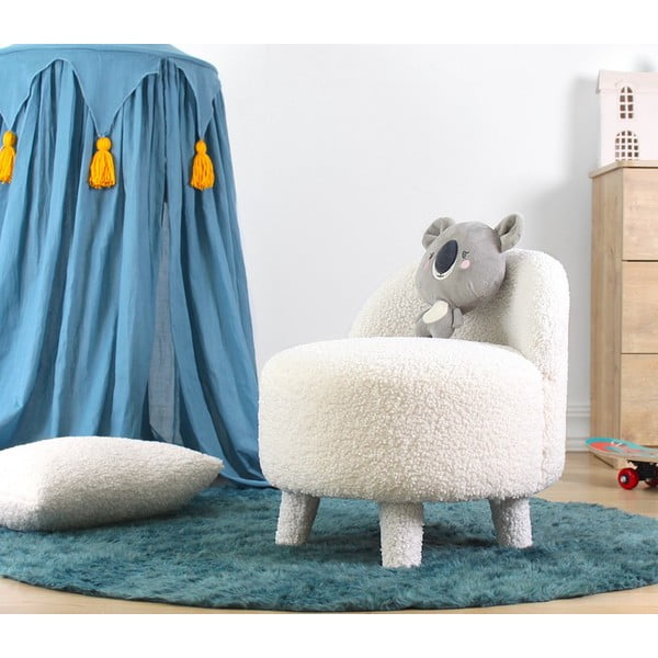 Poltrona per bambini bianca in tessuto bouclé Moouv - Artie-image-1