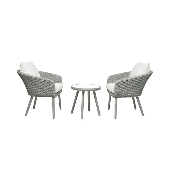 Set di mobili da giardino grigio chiaro in rattan artificiale Bistro – Unique Furniture