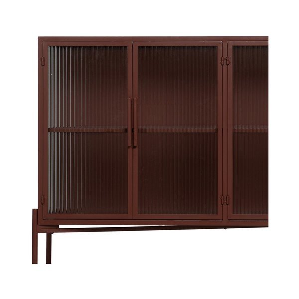 Vetrina in metallo bordeaux 120x85 cm Harris - Ixia-image-3