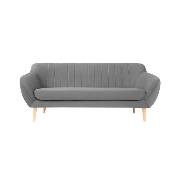 Divano in velluto grigio, 188 cm Sardaigne - Mazzini Sofas