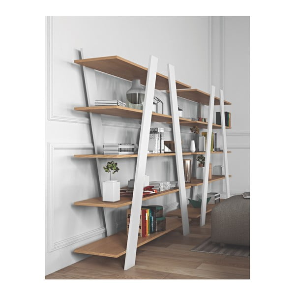 Libreria bianca in rovere 156x160 cm Wind - TemaHome-image-4