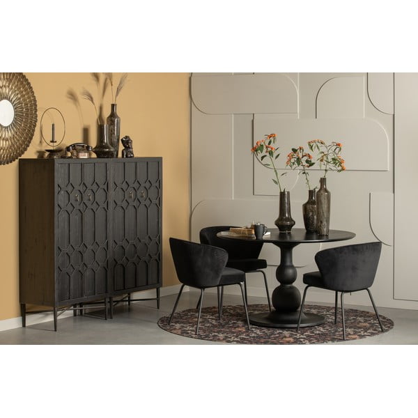 Armadietto nero in legno riciclato 75x143x40 cm Bequest – WOOOD-image-1