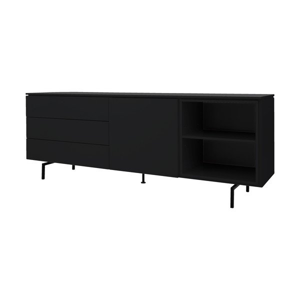 Cassettiera bassa nera 210x76 cm Plain - Tenzo-image-2