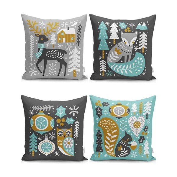 Federe decorative in set a tema natalizio 4 pz 43x43 cm Merry Christmas – Mila Home