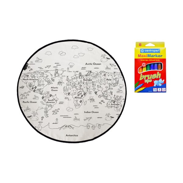 Tappeto da colorare per bambini , ø 130 cm Colouring World - Butter Kings