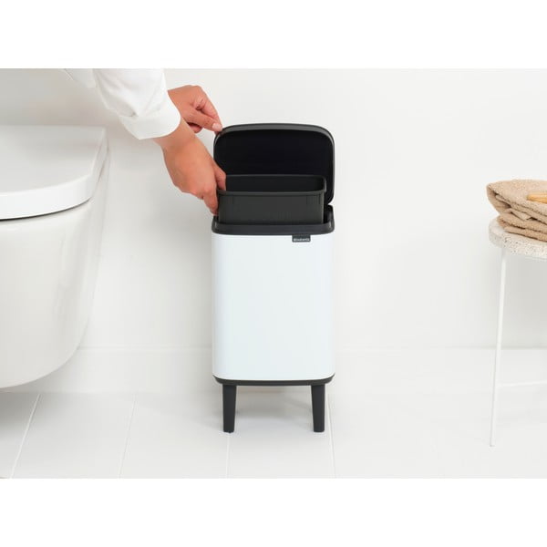 Cestino per la spazzatura bianco in acciaio 4 l Bo Hi – Brabantia-image-2