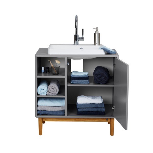 Mobile grigio con lavabo senza miscelatore 80x62 cm Color Bath - Tom Tailor-image-4
