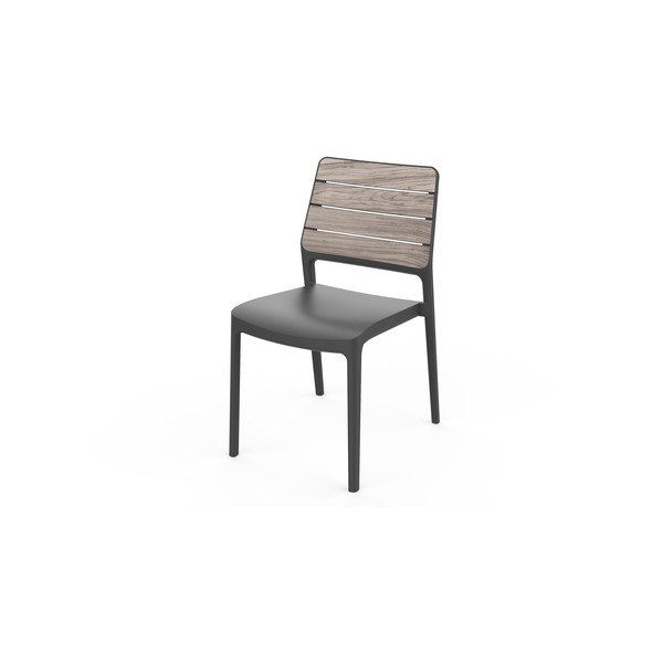 Sedia da esterno grigio scuro/marrone in plastica Deco Porto – Keter-image-2