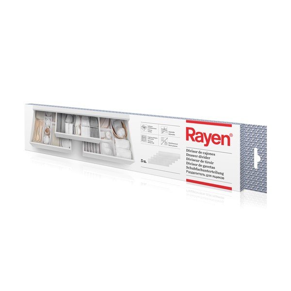 Divisori per cassetti in plastica in set da 5 - Rayen-image-2