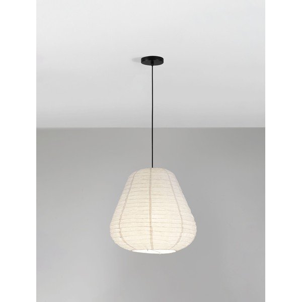 Lampadario bianco in lino ø 50 cm Linnet – Nova Luce-image-3