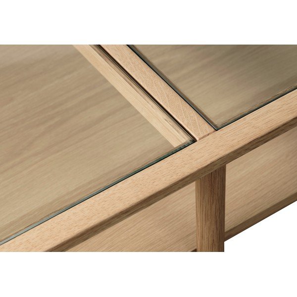 Tavolino in vetro colore naturale 60x120 cm Elba - Unique Furniture-image-4