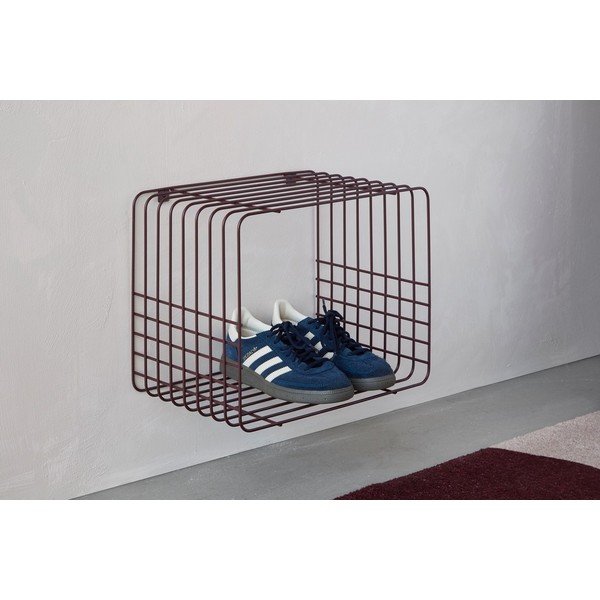 Mensola burgundy in metallo con ripiani multipli 38 cm Wire – Mette Ditmer Denmark-image-4