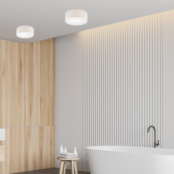 Lampada da soffitto crema con paralume in tessuto ø 35 cm Vivian - LAMKUR-image-1