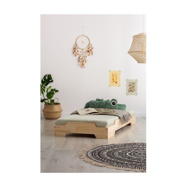 Letto per bambini in legno di pino BOX 8, 80 x 140 cm - Adeko-image-1