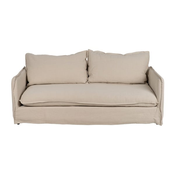 Divano color crema con rivestimento in lino 200 cm – Ixia