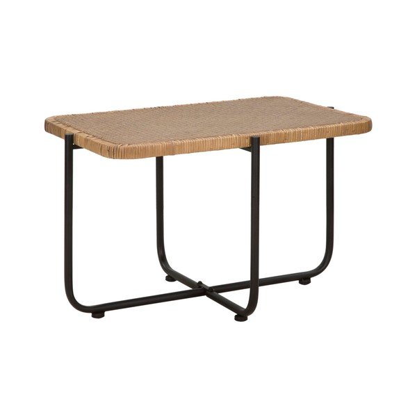 Tavolino da salotto nero/di colore naturale in rattan 55x75 cm Cebu – Mauro Ferretti
