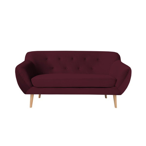 Divano a due posti Amelie rosso bordeaux - Mazzini Sofas