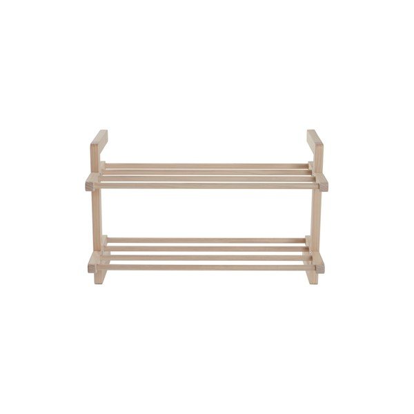 Scarpiera colore naturale chiaro in pino massiccio da parete 70x45x38 cm Eddison – Jotex-image-2