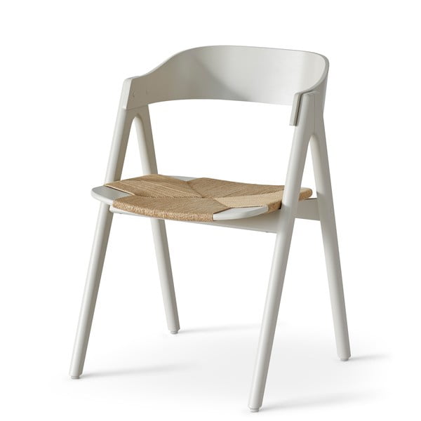 Sedia da pranzo in faggio beige con seduta in rattan Findahl di Hammel Mette - Hammel Furniture