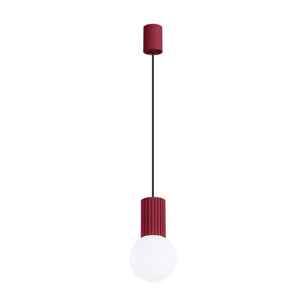 Lampadario burgundy con paralume in vetro ø 12 cm Orbital – Sollux