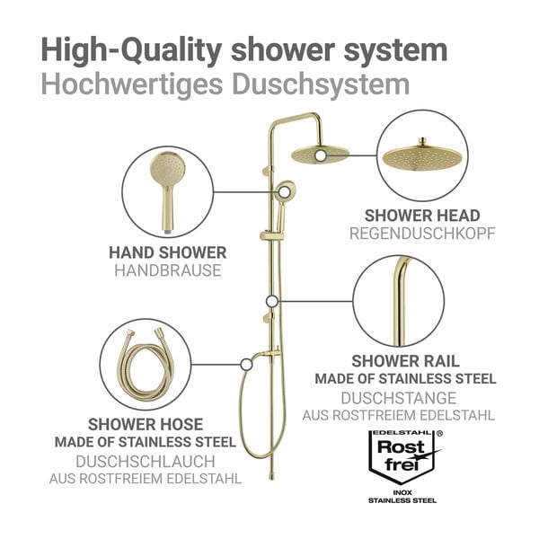 Set per doccia oro opaco in acciaio inox 101 cm Young Line – Wenko-image-4