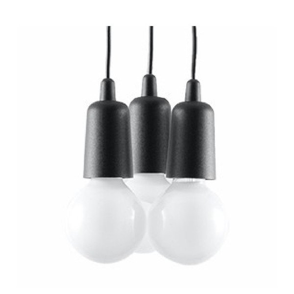 Lampada a sospensione nera 15x15 cm Rene - Sollux-image-1