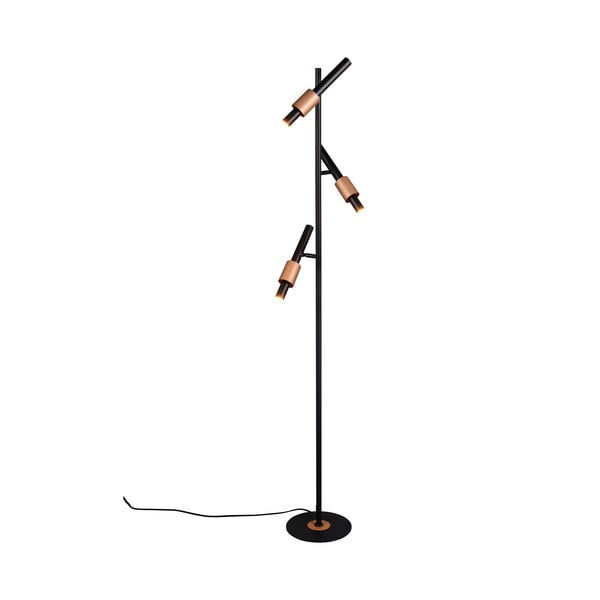 Lampada da terra LED nera e color bronzo (altezza totale 150 cm) Ikaris – Trio Select-image-1