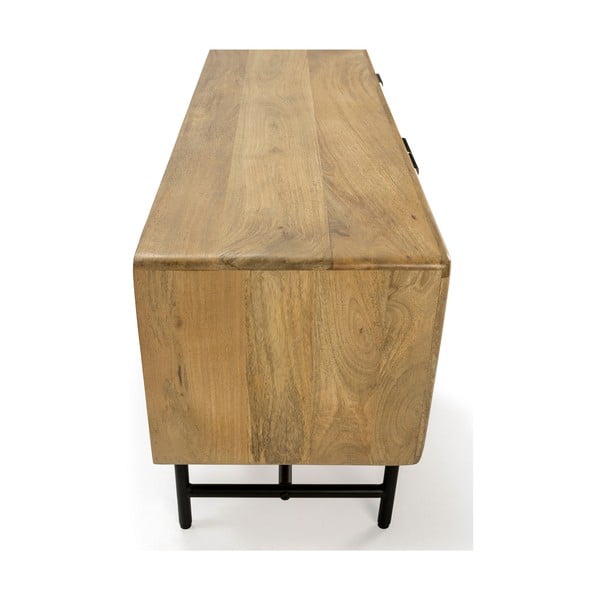 Mobile TV di colore naturale in mango massiccio 145x50x40 cm Mundra – MOME-image-1