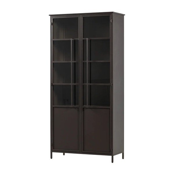Vetrina marrone scuro in metallo 99x203x45 cm Exhibit – WOOOD-image-4