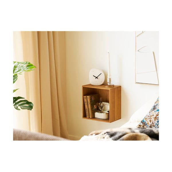 Mensola di colore naturale in rovere massiccio con ripiani multipli 18 cm Townsville – House Nordic-image-3