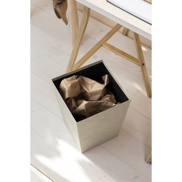 Cestino per la spazzatura beige Sofia Canvas Paper Laminate – Bigso-image-4