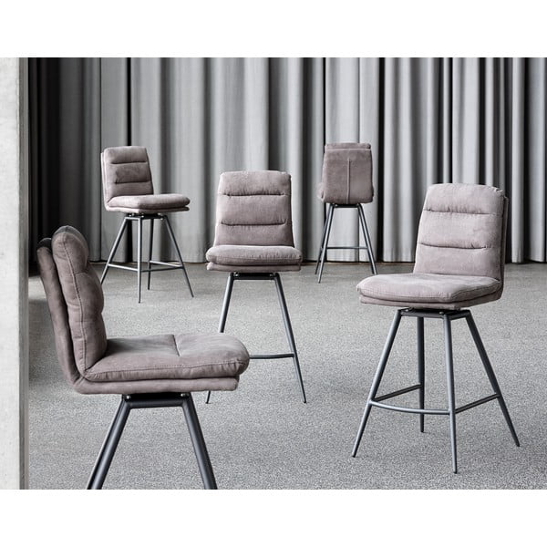 Sgabello da bar grigio scuro Uri - Canett-image-1