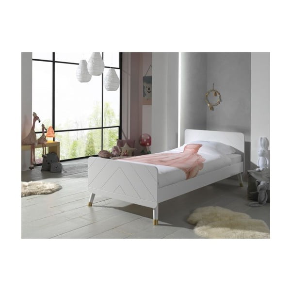 Letto per bambini bianco in legno di pino , 90 x 200 cm Billy - Vipack-image-2