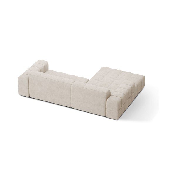 Divano angolare color crema (con penisola a sinistra/con chaise lounge) con rivestimento in ciniglia Chicago – Cosmopolitan Design-image-2