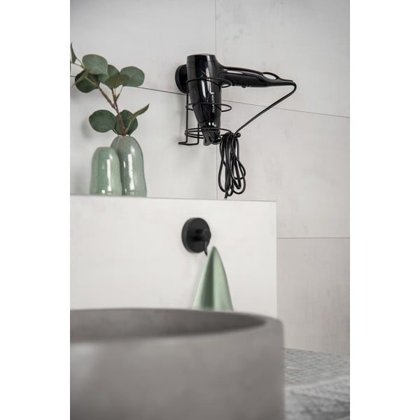 Supporto per asciugacapelli a parete Vacuum-Loc® nero Milazzo - Wenko-image-1
