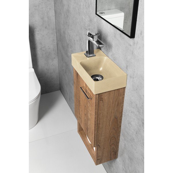 Lavabo color crema in calcestruzzo 31x17 cm Piccolino – Sapho-image-3