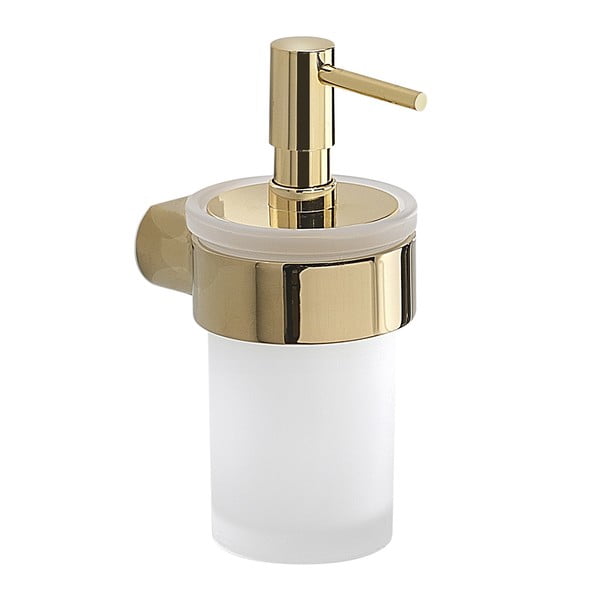 Dispenser di sapone a parete in vetro bianco-oro 110 ml Pirenei - Sapho