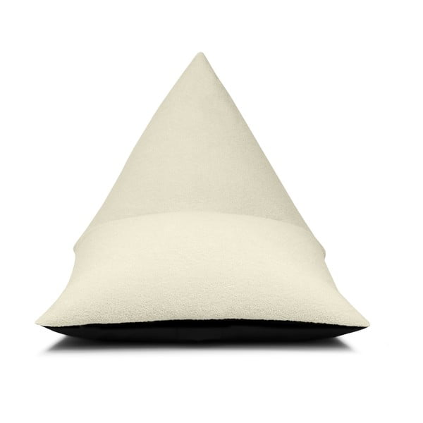 Pouf a sacco per bambini color crema con rivestimento in bouclé Razzy – SLOWDOWN-image-1