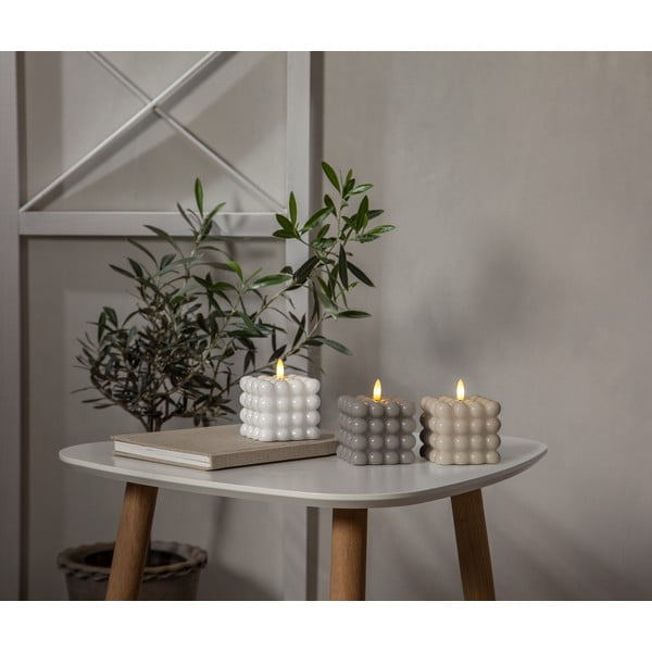 Candela LED in cera beige, altezza 9,5 cm Flamme Dot - Star Trading-image-3