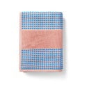 Asciugamano blu e rosa in spugna di cotone biologico 50x100 cm Check - JUNA