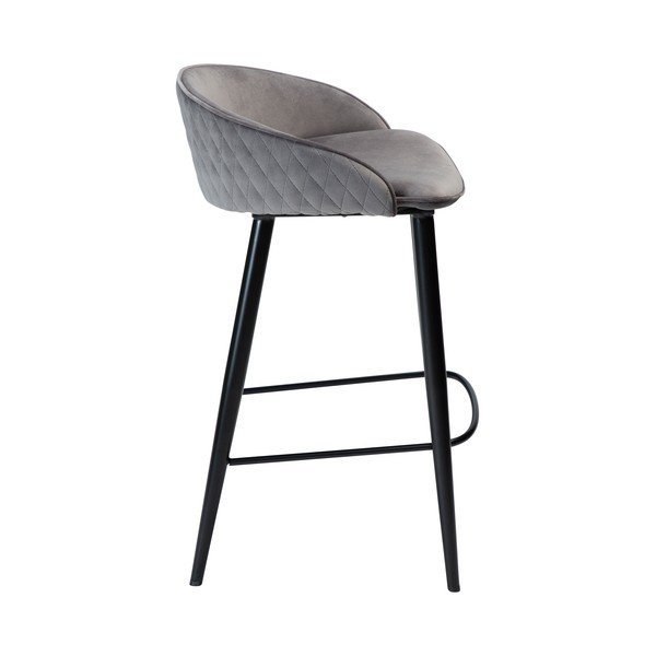 Sgabello da bar in velluto grigio 80 cm Dual - DAN-FORM Denmark-image-2