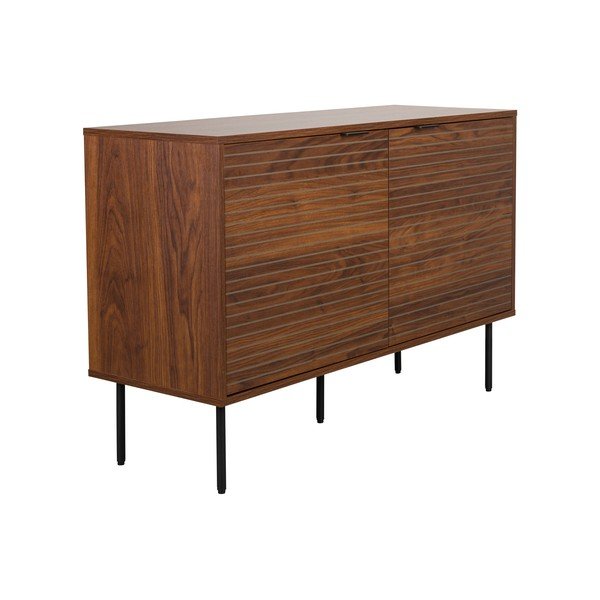 Cassettiera marrone con effetto noce 110x74x40 cm Stripes – White Label-image-1