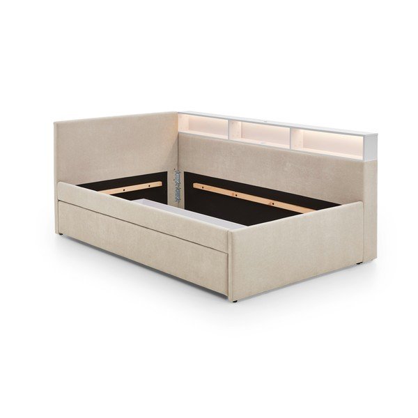 Letto da bambini con sponde beige con contenitore rete non inclusa 140x200 cm Uno – Meise Möbel-image-4
