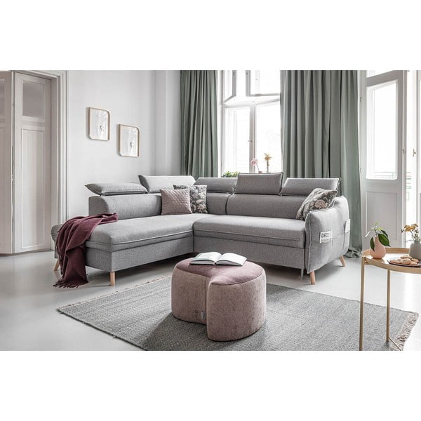 Divano letto angolare grigio chiaro (angolo sinistro) Sweet Harmony - Miuform-image-3